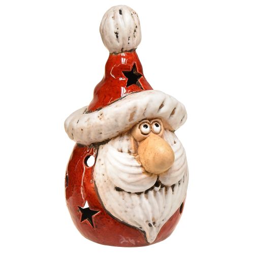 Floristik24 Lanterne confortable du Père Noël en rouge - 18 cm - Décoration de Noël atmosphérique