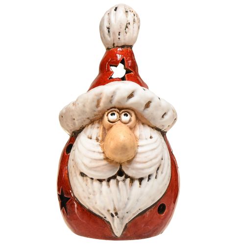 Article Lanterne confortable du Père Noël en rouge - 18 cm - Décoration de Noël atmosphérique