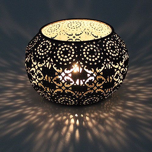 Floristik24 Eolienne en métal argentée orientale Ø17,5cm H12cm