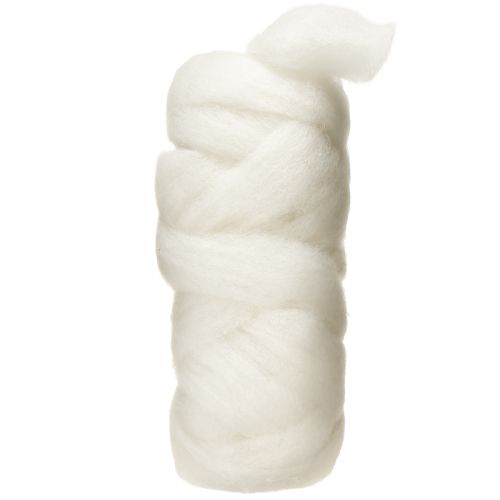 Floristik24 Laine mèche 10 m blanche