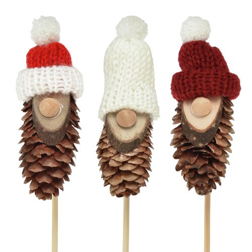 Floristik24 Nain de cône avec chapeau, bouchon de fleur, gnome 8cm, 12 pièces
