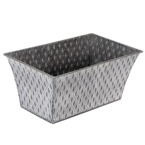 Bol en zinc à motif losanges, 26 cm x 15,5 cm acheter | Floristik24.be