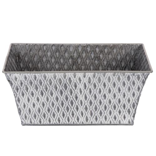 Bol en zinc à motif losanges, 26 cm x 15,5 cm | Floristik24.be