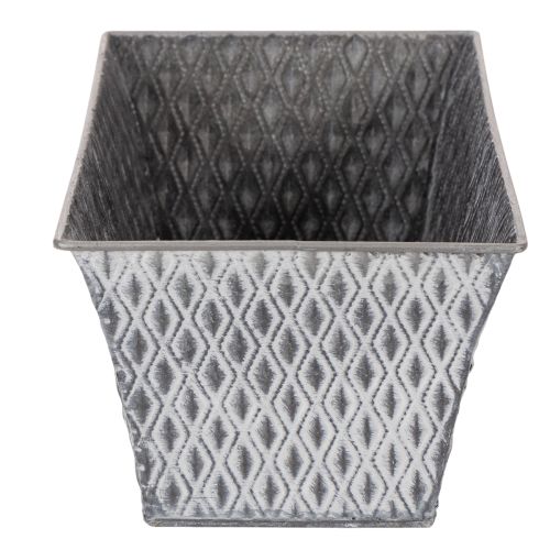 Bol en zinc à motif losanges, 26 cm x 15,5 cm | Floristik24.be