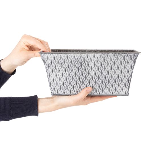 Bol en zinc à motif losanges, 26 cm x 15,5 cm | Floristik24.be