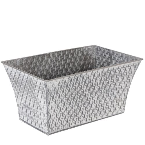 Bol en zinc à motif losanges 30 cm × 18 cm H 15 cm acheter | Floristik24.be