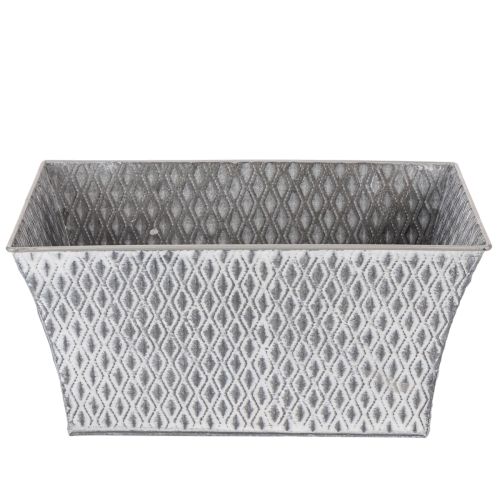 Bol en zinc à motif losanges 30 cm × 18 cm H 15 cm | Floristik24.be