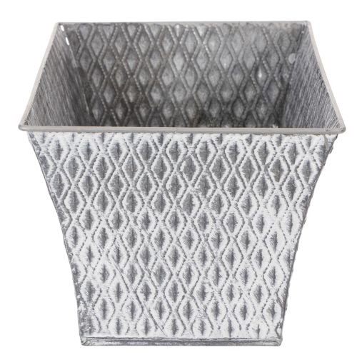Bol en zinc à motif losanges 30 cm × 18 cm H 15 cm | Floristik24.be