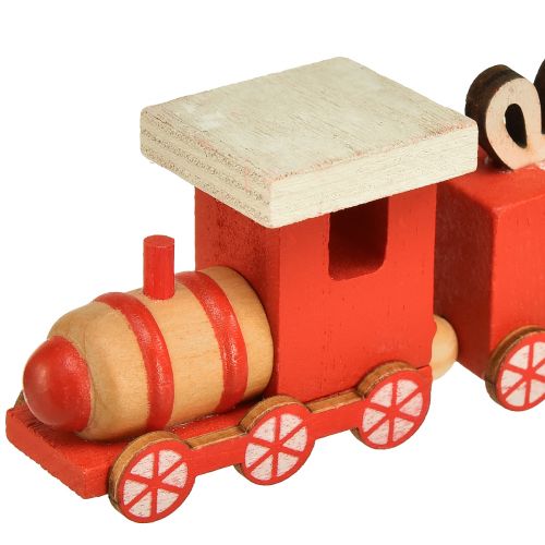Article Train en bois avec coffrets cadeaux, rouge et blanc, lot de 2, 18x3x4,5 cm - Décoration de Noël