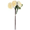 Floristik24 Roses artificielles comme de vraies fleurs artificielles crème 48cm 3pcs