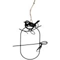 Floristik24 Décoration à suspendre oiseaux décoratifs en métal noir 18×22,5cm 3pcs