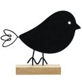 Floristik24 Oiseaux décoratifs oiseaux en bois noirs décoration en bois printemps 13,5 cm 6pcs