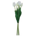 Floristik24 Tulipes Blanches Décoration Real Touch Fleurs Artificielles Printemps 49cm 5pcs