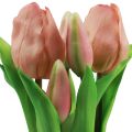 Floristik24 Tulipes artificielles en pot Tulipes Fleurs artificielles Pêche 22cm