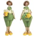 Floristik24 Figurines décoratives décoration de table de jardinier été vert jaune 16,5×5,5cm 2pcs