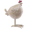 Floristik24 Poulet décoratif décoration de Pâques figurine de poule beige rouge 11×8×15,5cm