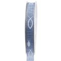 Floristik24 Ruban cadeau poisson ruban bleu clair maritime 15mm 20m