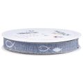 Ruban cadeau poisson ruban bleu clair maritime 15mm 20m | Floristik24.be