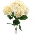 Floristik24 Bouquet d&#39;hortensias fleurs artificielles jaune 5 fleurs 48cm