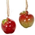 Floristik24 Décoration automnale en céramique en forme de pomme à suspendre, 5 cm, lot de 4