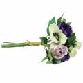 Floristik24 Bouquet d&#39;anémones et de roses Violet, crème 30cm