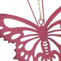 Floristik24 Pendentif papillon déco métal rose rose 8.5x9.5cm 6pcs