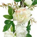 Floristik24 Topper pivoine, décoration de table, branche Paeonia blanche L60cm
