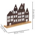 Décoration de rangée de maisons, en métal avec base en bois, 30 cm | Floristik24.be