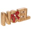 Floristik24 Inscription « Noël » avec nœud, décoration de Noël, 18 cm