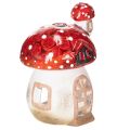 Floristik24 Maison décorative en forme de champignon pour bougie chauffe-plat, peinte à la main avec tourelle, 21 cm