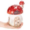 Maison décorative en forme de champignon pour bougie chauffe-plat, peinte à la main avec tourelle, 21 cm | Floristik24.be