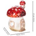 Maison décorative en forme de champignon pour bougie chauffe-plat, peinte à la main avec tourelle, 21 cm | Floristik24.be