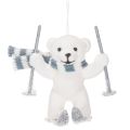 Pendentif ours polaire sur skis avec écharpe pour l'accrocher, 10 cm, lot de 2 | Floristik24.be
