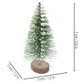 Mini sapins de Noël artificiels enneigés, 6 cm, lot de 12, pour décorer votre table pendant les fêtes. | Floristik24.be