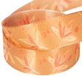 Ruban cadeau automne à motifs de feuilles pour emballages créatifs, 25 mm x 18 m | Floristik24.be
