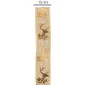 Ruban décoratif, motif cerf, ruban de Noël, 15 mm x 15 m | Floristik24.be