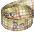 Ruban décoratif à motif tête de cerf et carreaux, 40 mm x 15 m | Floristik24.be