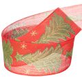 Ruban cadeau sapin de Noël avec étoiles 40 mm 15 m | Floristik24.be