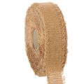 Floristik24 Ruban décoratif en coton, style rustique, à franges, 40 mm, 30 m