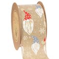 Floristik24 Ruban décoratif en jute avec des lutins de Noël, motif hivernal, 60 mm x 10 m