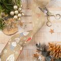Ruban décoratif en jute avec des lutins de Noël, motif hivernal, 60 mm x 10 m | Floristik24.be