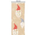 Ruban décoratif en jute avec des lutins de Noël, motif hivernal, 60 mm x 10 m | Floristik24.be