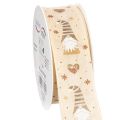 Floristik24 Ruban décoratif à motifs de gnomes et de cœurs, idéal pour les cadeaux et les loisirs créatifs, 40 mm x 15 m