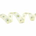 Floristik24 Ruban organza fleurs jaunes 15mm ruban de tissu ruban décoratif décoration d&#39;été 20m