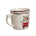 Mug en céramique à motif de Noël, voiture et cadeaux, 9 cm | Floristik24.be