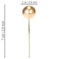 Boules artificielles dorées sur fil de fer pour compositions festives, 2 cm, 48 pièces | Floristik24.be