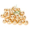 Boules artificielles dorées sur fil de fer pour compositions festives, 2 cm, 48 pièces | Floristik24.be