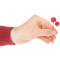 Mini boules de Noël artificielles rouges en forme de baies, 2 cm, lot de 48. | Floristik24.be