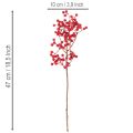 Branche de houx artificielle à baies rouges, branche décorative pour vases, 47 cm, lot de 3 | Floristik24.be