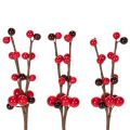 Floristik24 Branche artificielle avec baies rouges, 15 cm, lot de 6